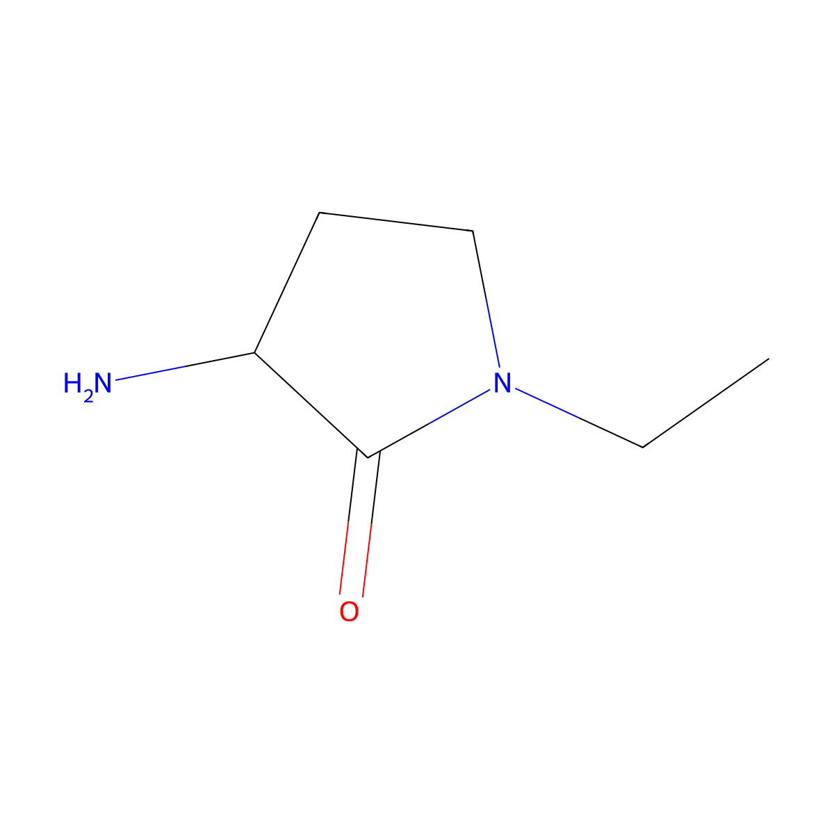 3-Amino-1-ethylpyrrolidin-2-one molecular structure, CAS 1248178-59-7