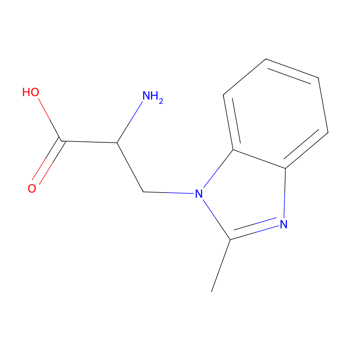 2-Amino-3-(2-methyl-1h-benzo[d]imidazol-1-yl)propanoic acid molecular structure, CAS 1248179-25-0