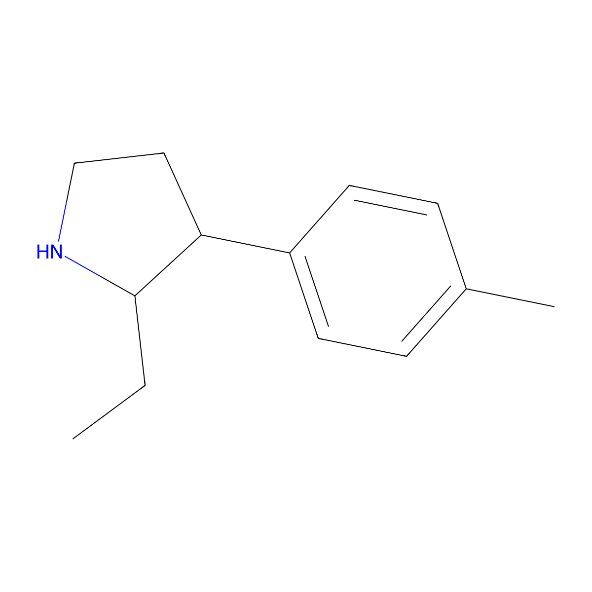 2-Ethyl-3-(4-methylphenyl)pyrrolidine molecular structure, CAS 1248180-04-2