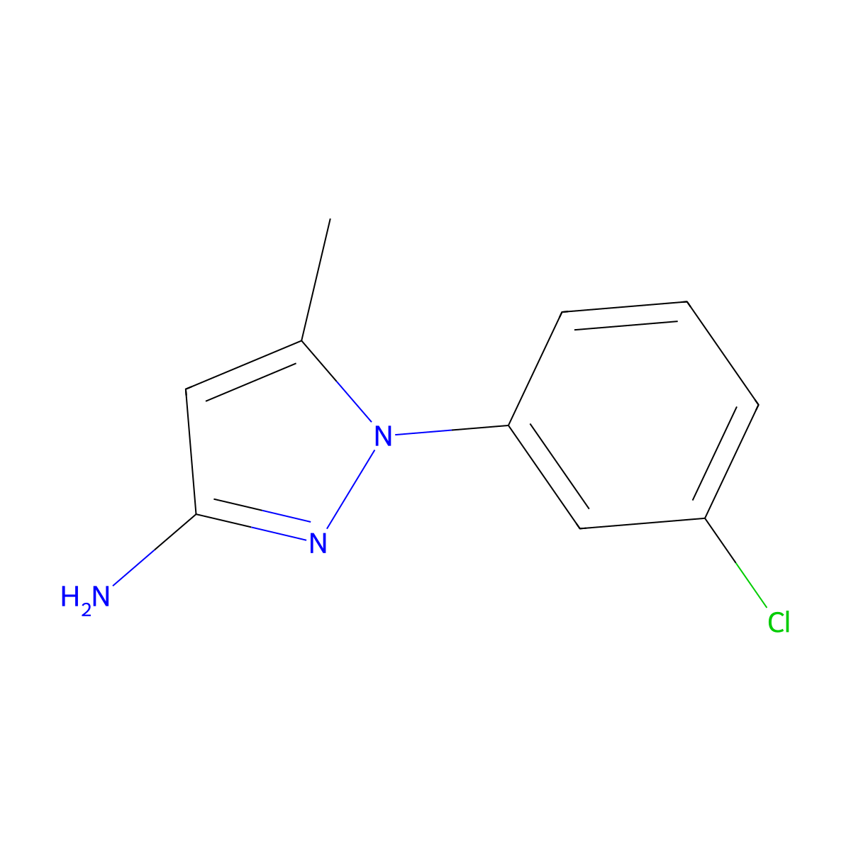 1-(3-chlorophenyl)-5-methyl-1H-pyrazol-3-amine molecular structure, CAS 1248180-56-4