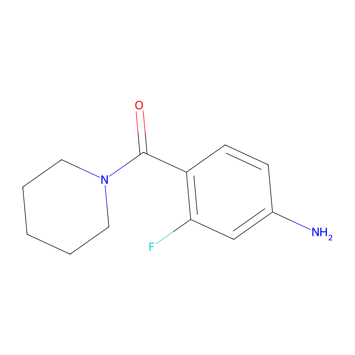 (4-Amino-2-fluoro-phenyl)-piperidin-1-yl-methanone molecular structure, CAS 1248184-59-9