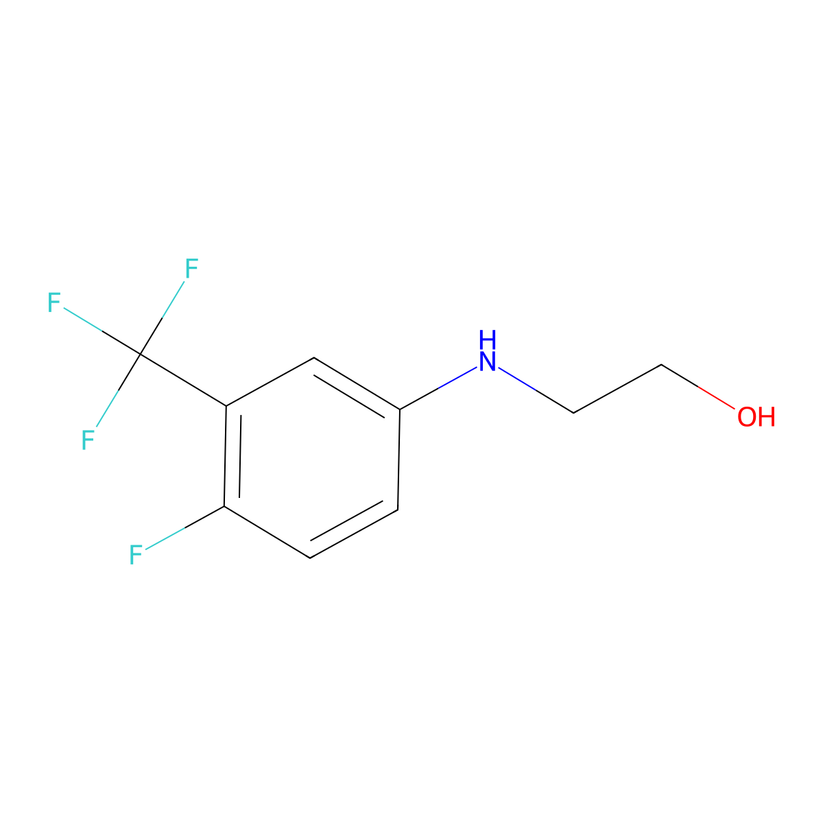2-{[4-Fluoro-3-(trifluoromethyl)phenyl]amino}ethan-1-ol molecular structure, CAS 1248184-67-9