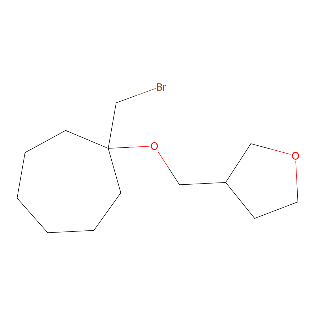 3-(((1-(Bromomethyl)cycloheptyl)oxy)methyl)tetrahydrofuran molecular structure, CAS 1248185-44-5