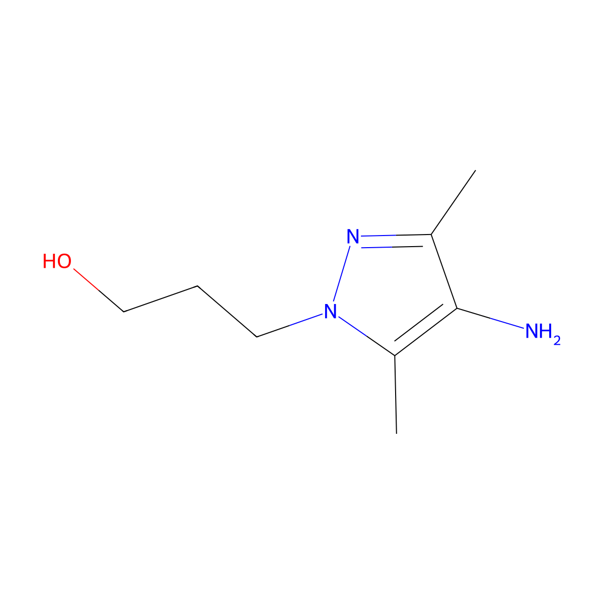 3-(4-amino-3,5-dimethyl-1H-pyrazol-1-yl)propan-1-ol molecular structure, CAS 1248185-55-8