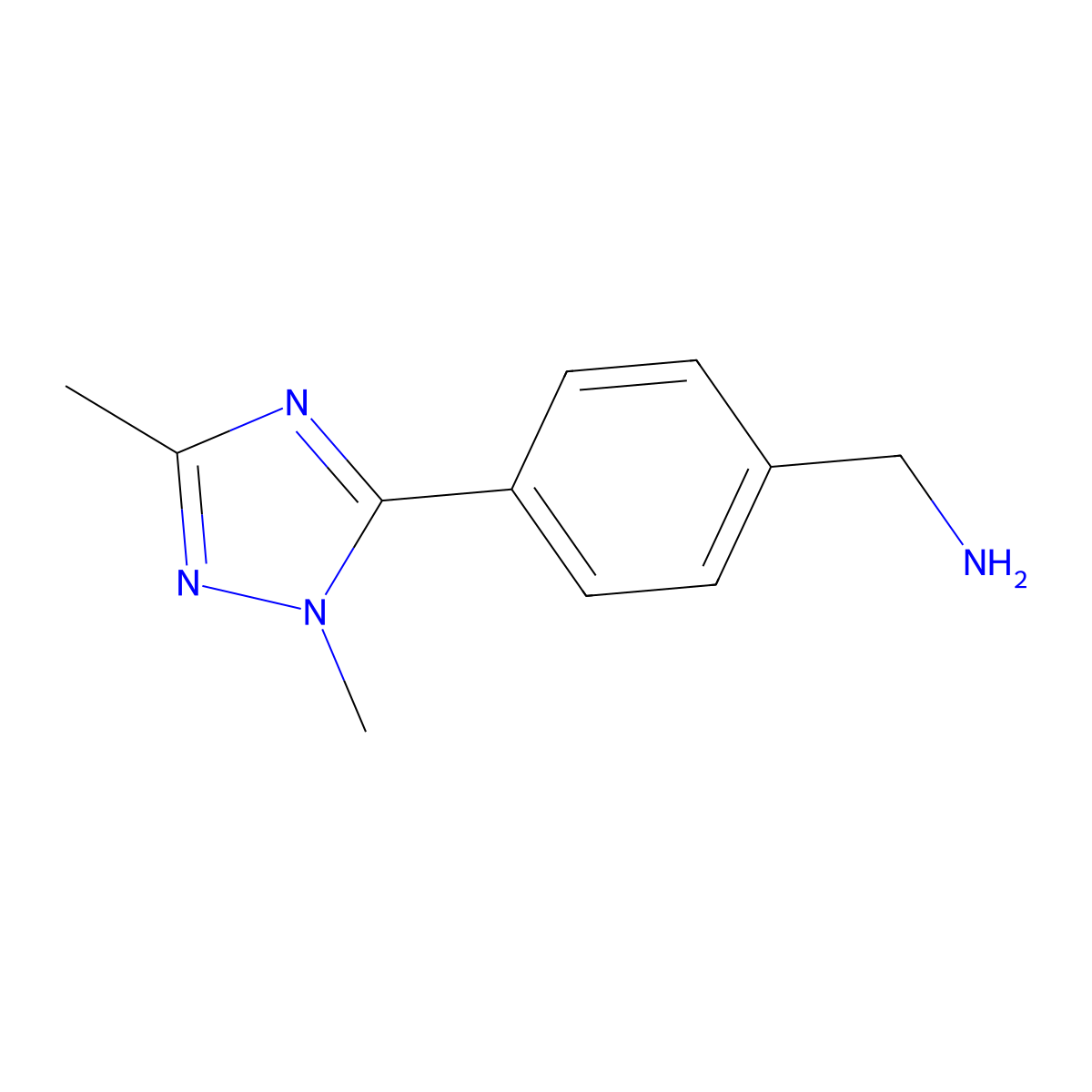 (4-(1,3-Dimethyl-1h-1,2,4-triazol-5-yl)phenyl)methanamine molecular structure, CAS 1248185-73-0