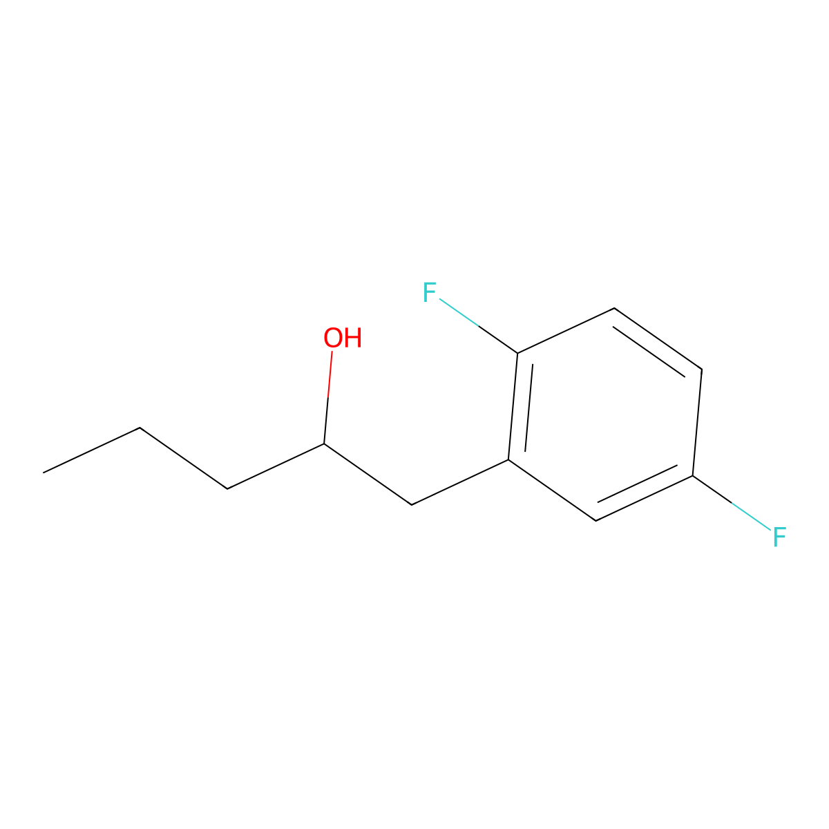 1-(2,5-Difluorophenyl)-2-pentanol molecular structure, CAS 1248185-92-3