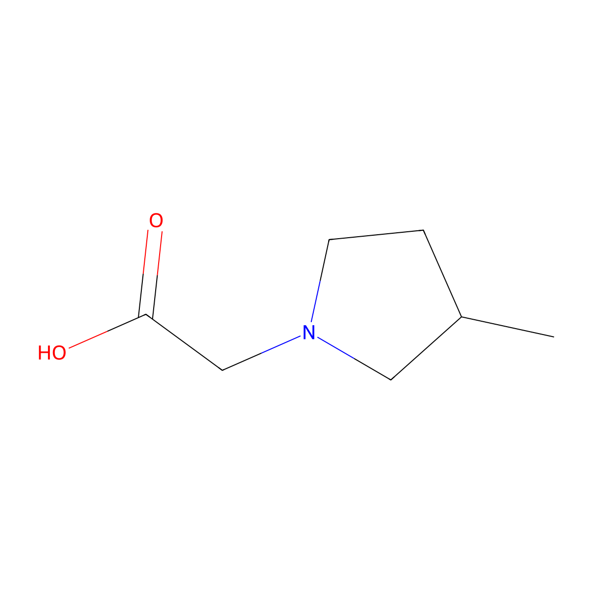 2-(3-Methylpyrrolidin-1-yl)acetic acid molecular structure, CAS 1248187-19-0