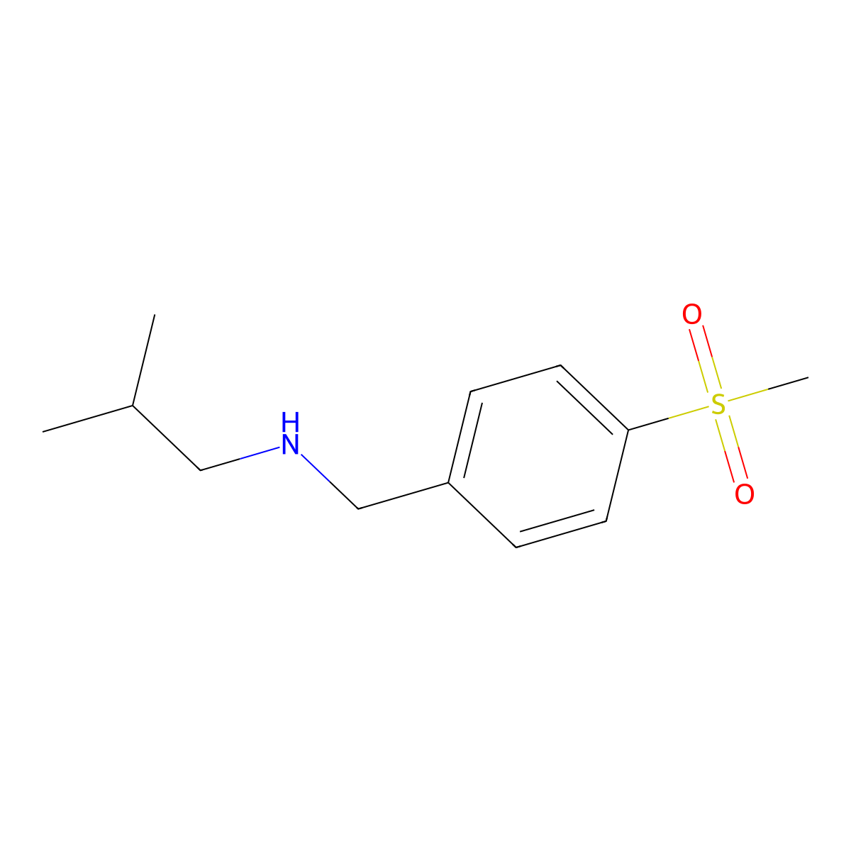 [(4-Methanesulfonylphenyl)methyl](2-methylpropyl)amine molecular structure, CAS 1248189-66-3