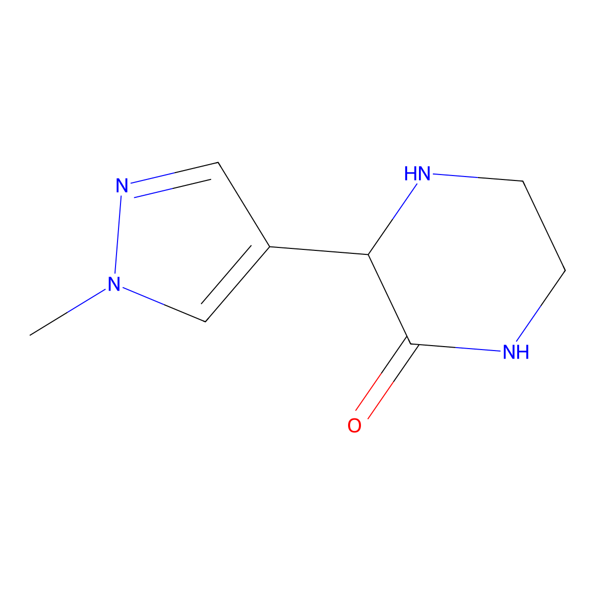 3-(1-methyl-1H-pyrazol-4-yl)piperazin-2-one molecular structure, CAS 1248191-79-8
