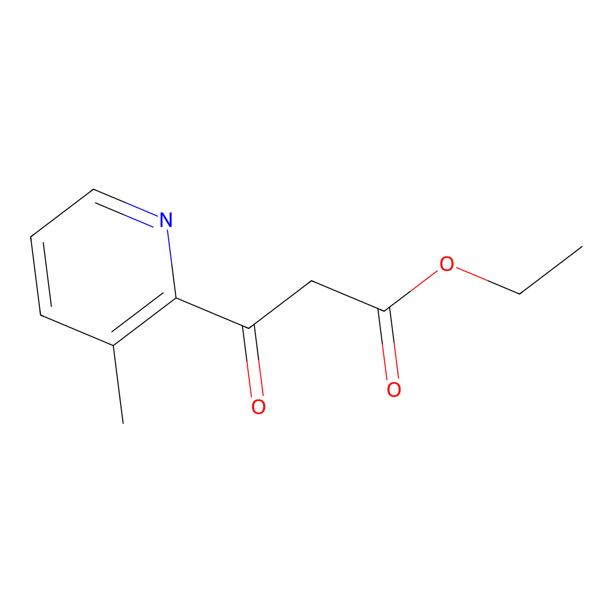 Ethyl 3-(3-methylpyridin-2-yl)-3-oxopropanoate molecular structure, CAS 1248195-40-5