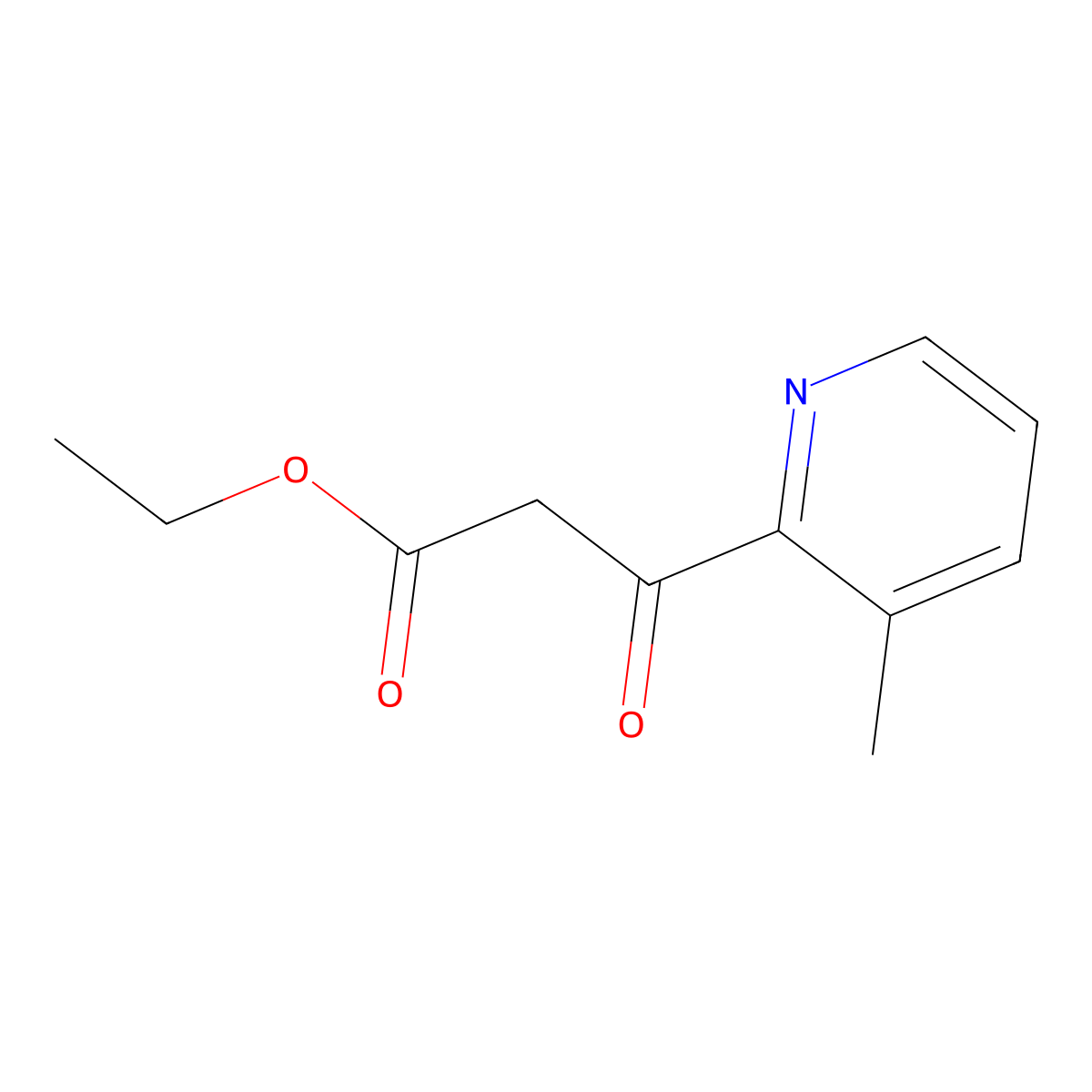 Ethyl 3-(3-methylpyridin-2-yl)-3-oxopropanoate molecular structure, CAS 1248195-40-5