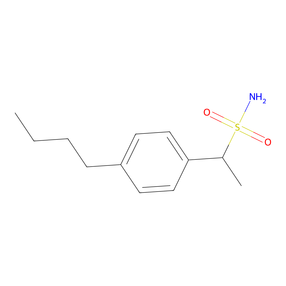 1-(4-Butylphenyl)ethane-1-sulfonamide molecular structure, CAS 1248198-46-0