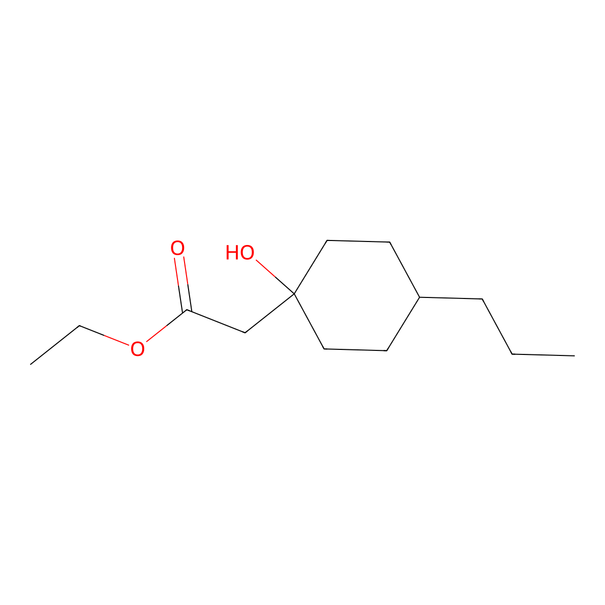 Ethyl 2-(1-hydroxy-4-propylcyclohexyl)acetate molecular structure, CAS 1248198-62-0