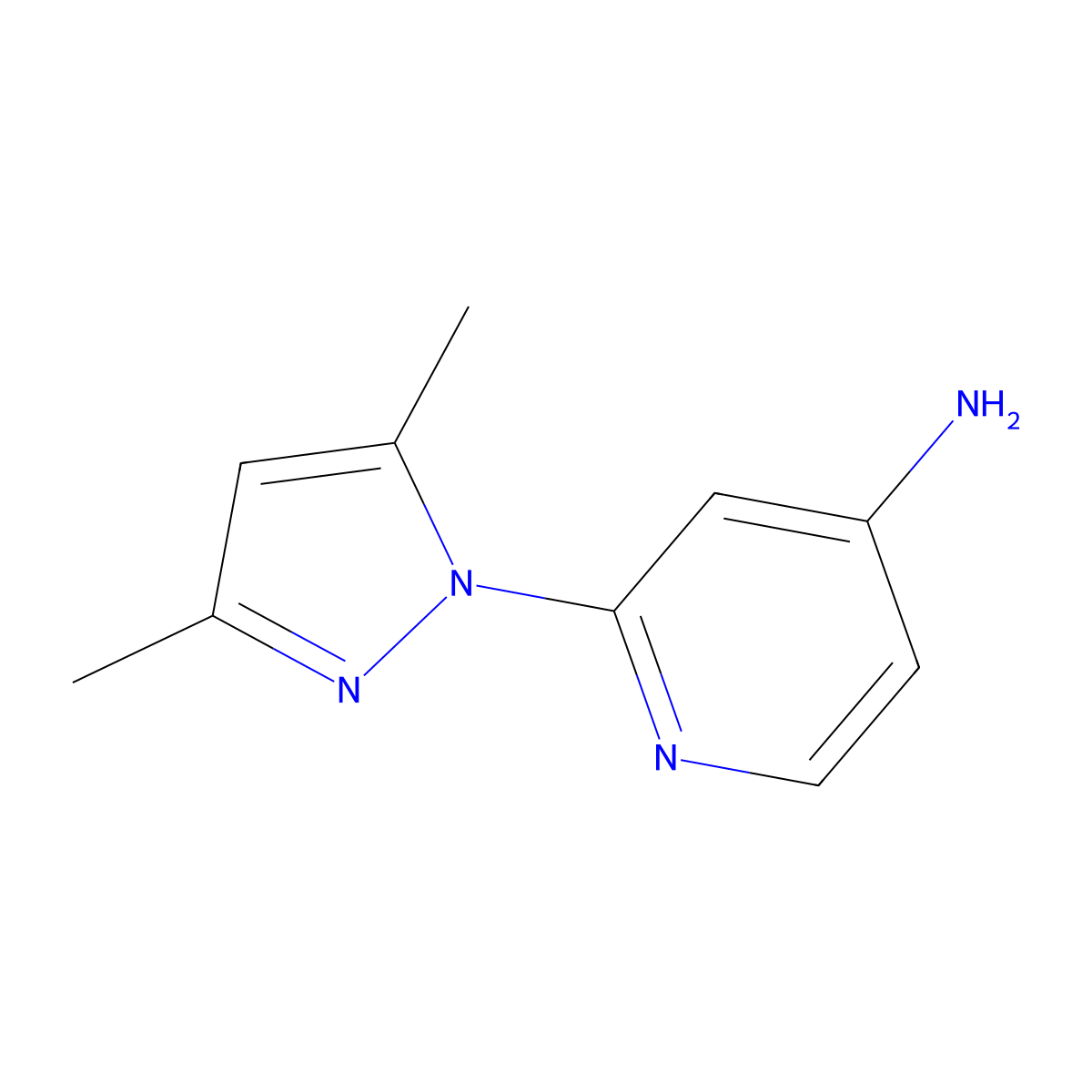 2-(3,5-dimethyl-1H-pyrazol-1-yl)pyridin-4-amine molecular structure, CAS 1248199-10-1
