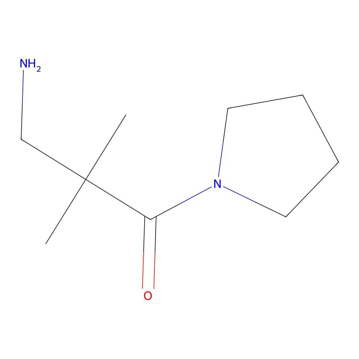 3-Amino-2,2-dimethyl-1-(pyrrolidin-1-yl)propan-1-one molecular structure, CAS 1248200-38-5
