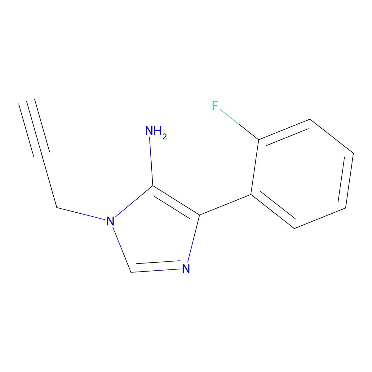 4-(2-Fluorophenyl)-1-(prop-2-yn-1-yl)-1H-imidazol-5-amine molecular structure, CAS 1248201-68-4