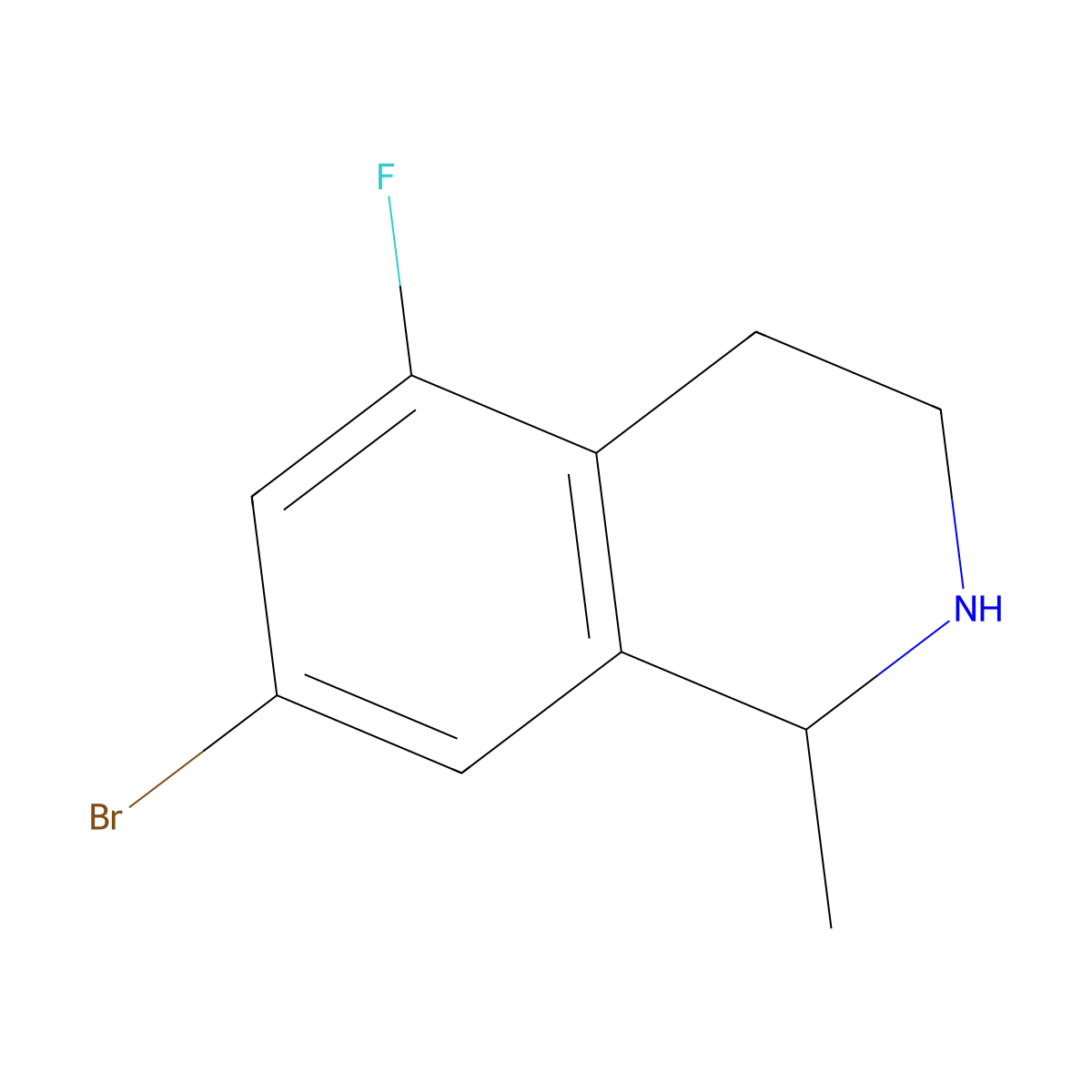 7-Bromo-5-fluoro-1-methyl-1,2,3,4-tetrahydro-isoquinoline molecular structure, CAS 1248202-83-6
