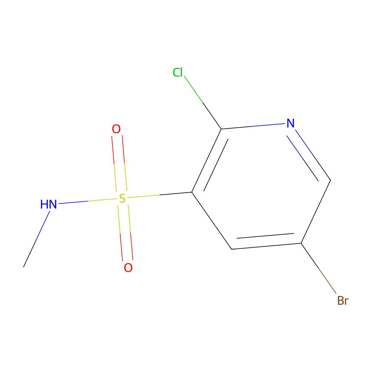 5-bromo-2-chloro-N-methylpyridine-3-sulfonamide molecular structure, CAS 1248203-34-0