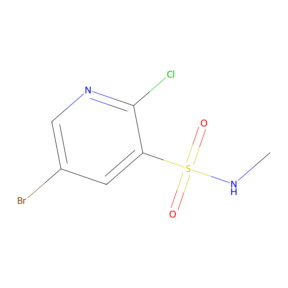 5-bromo-2-chloro-N-methylpyridine-3-sulfonamide molecular structure, CAS 1248203-34-0