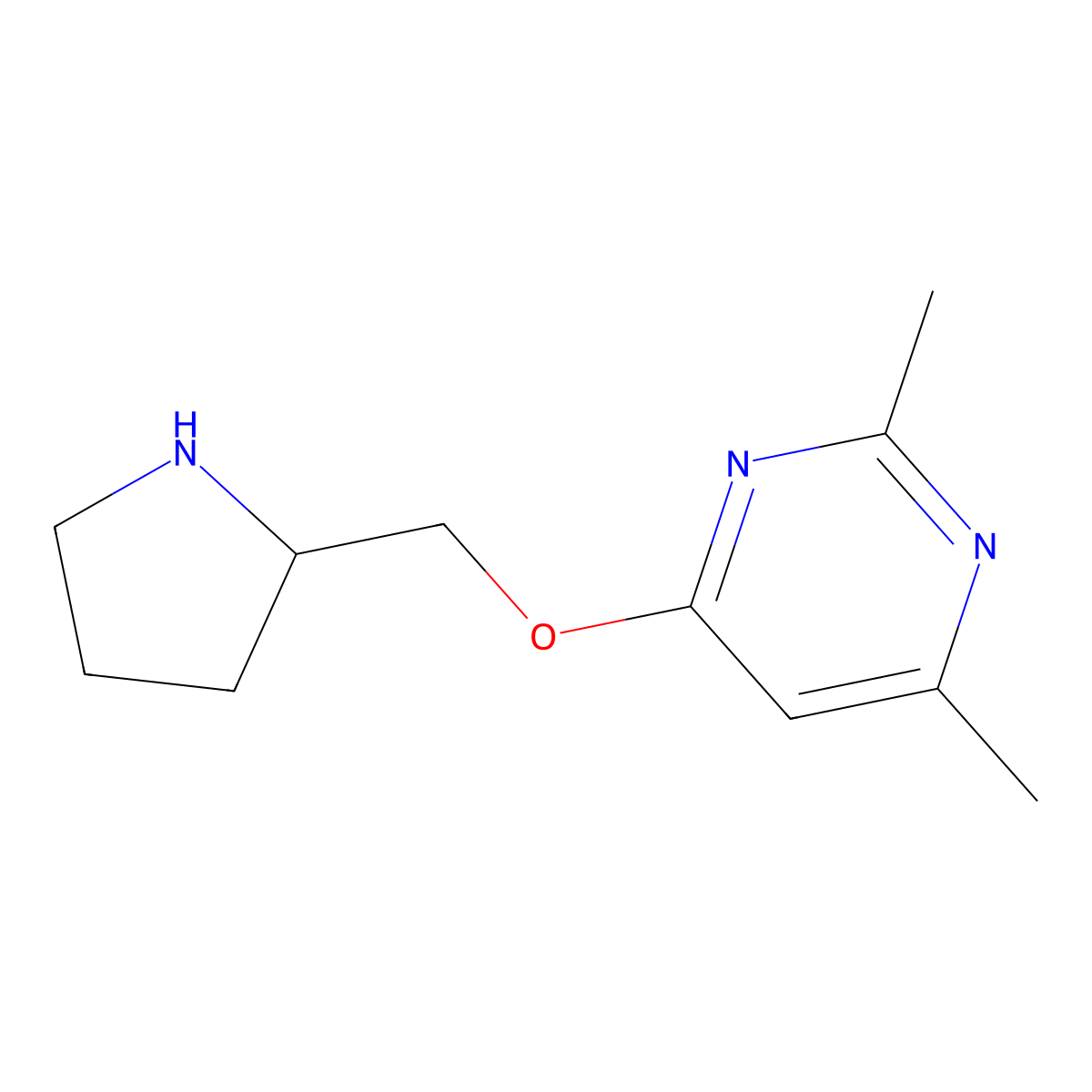 2,4-Dimethyl-6-[(pyrrolidin-2-yl)methoxy]pyrimidine molecular structure, CAS 1248204-24-1