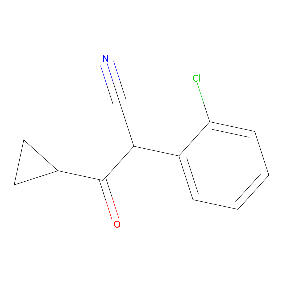 2-(2-Chlorophenyl)-3-cyclopropyl-3-oxopropanenitrile molecular structure, CAS 1248206-90-7