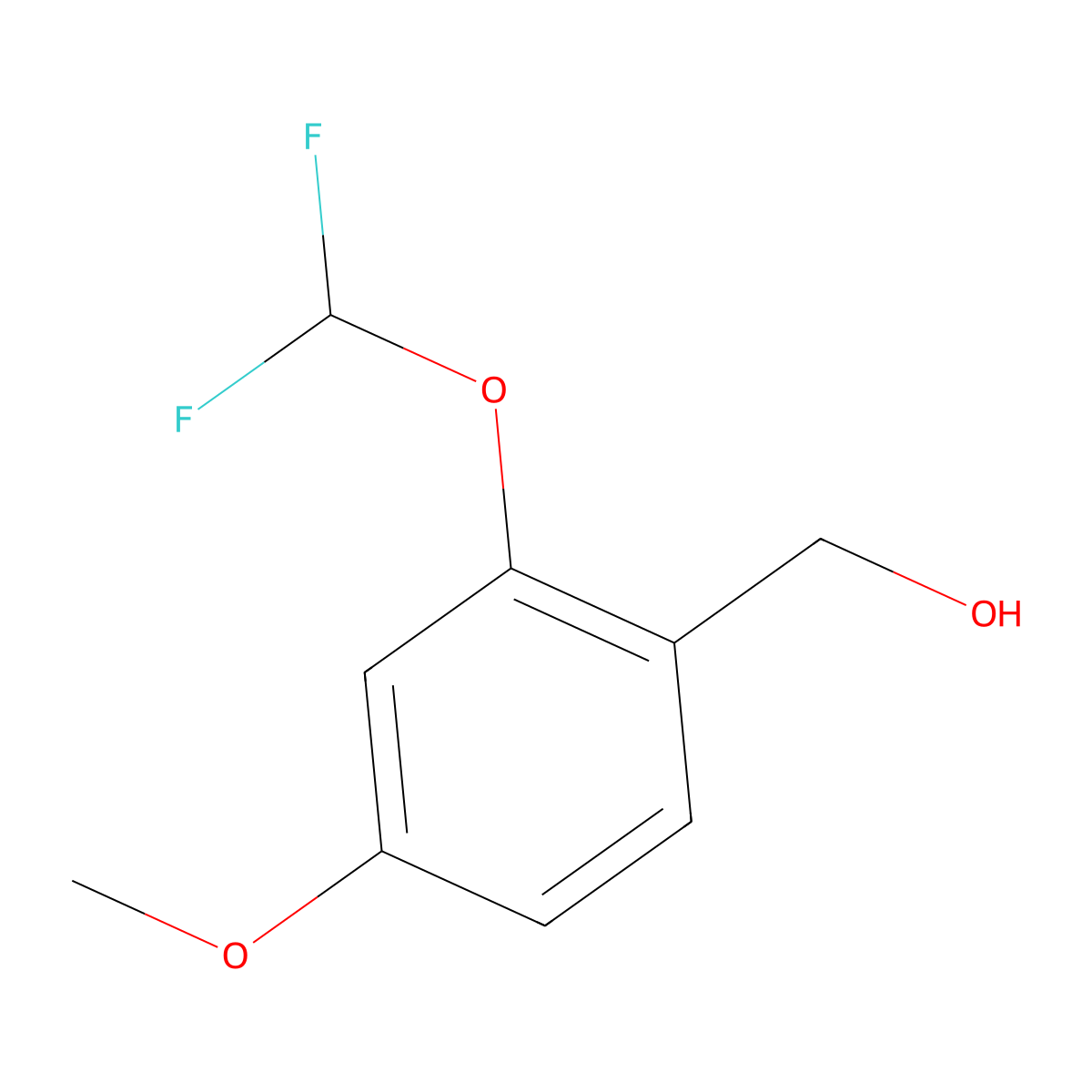 (2-(Difluoromethoxy)-4-methoxyphenyl)methanol molecular structure, CAS 1248209-20-2