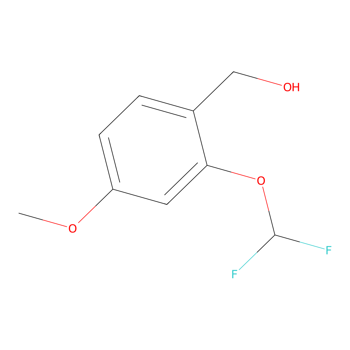 (2-(Difluoromethoxy)-4-methoxyphenyl)methanol molecular structure, CAS 1248209-20-2