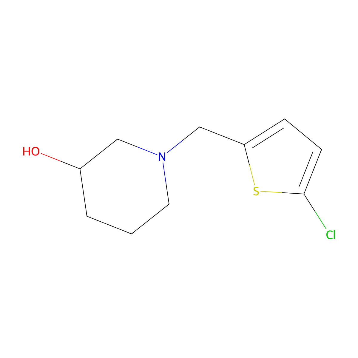 1-[(5-Chlorothiophen-2-yl)methyl]piperidin-3-ol molecular structure, CAS 1248209-35-9