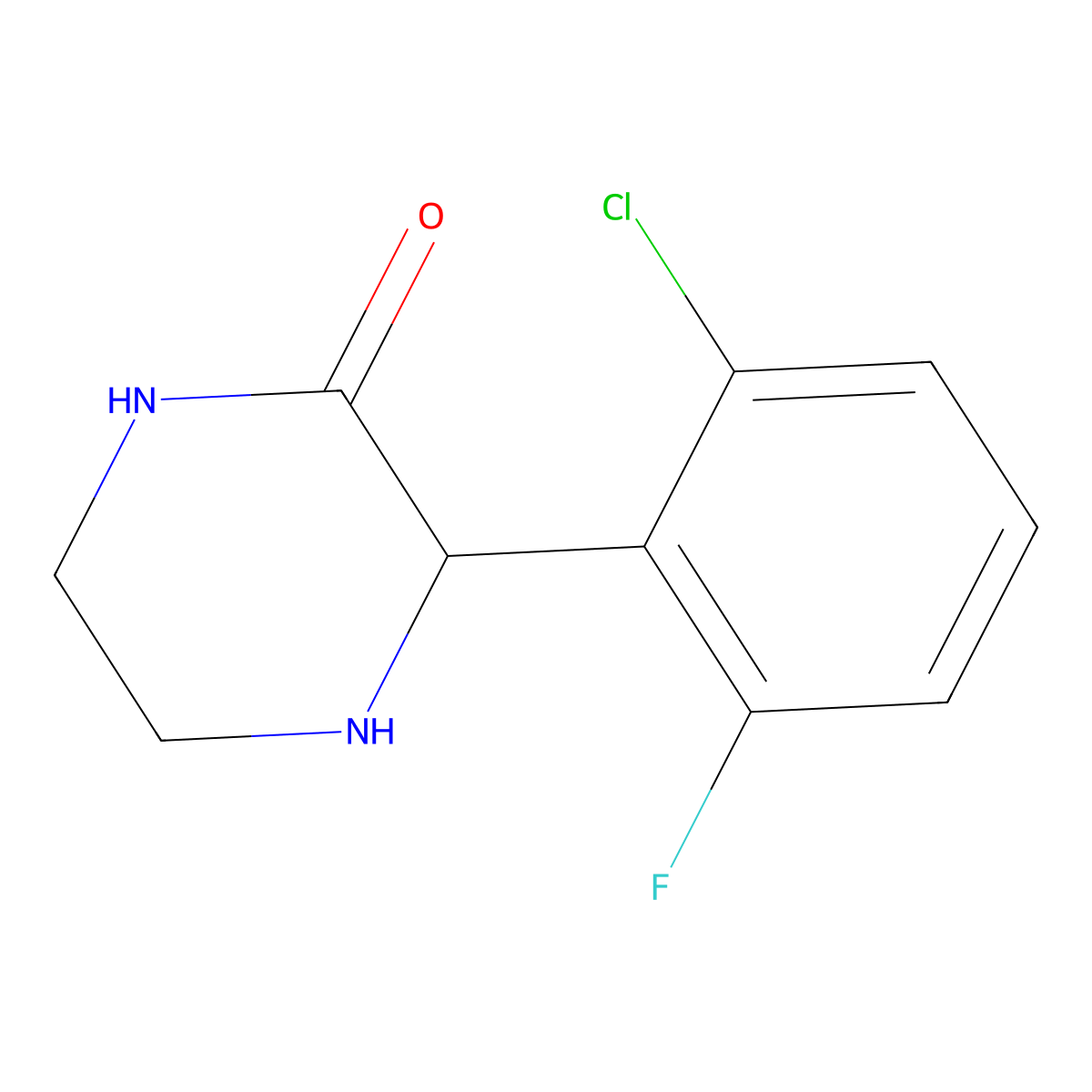 3-(2-Chloro-6-fluorophenyl)piperazin-2-one molecular structure, CAS 1248210-76-5