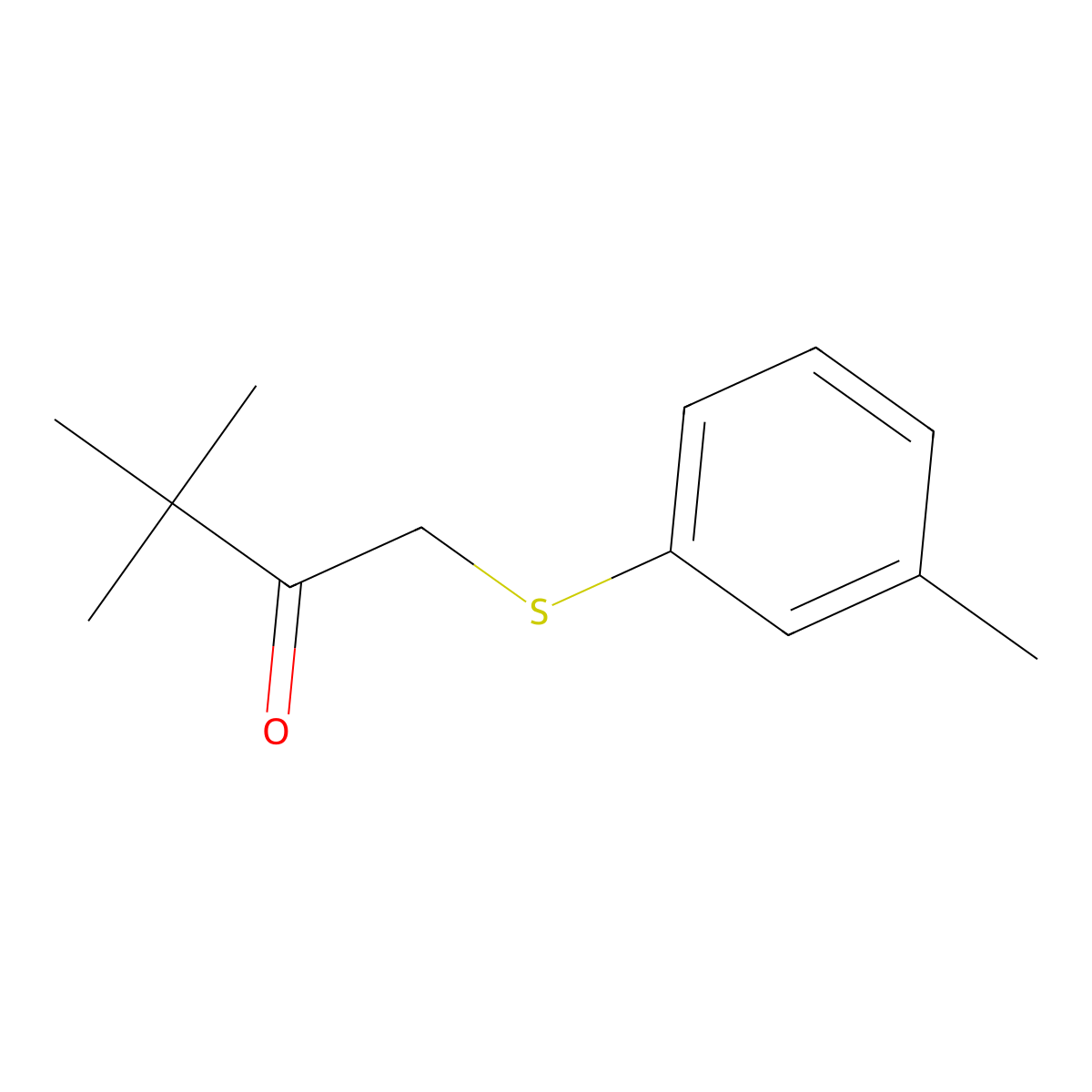 3,3-Dimethyl-1-(m-tolylthio)butan-2-one molecular structure, CAS 1248211-38-2