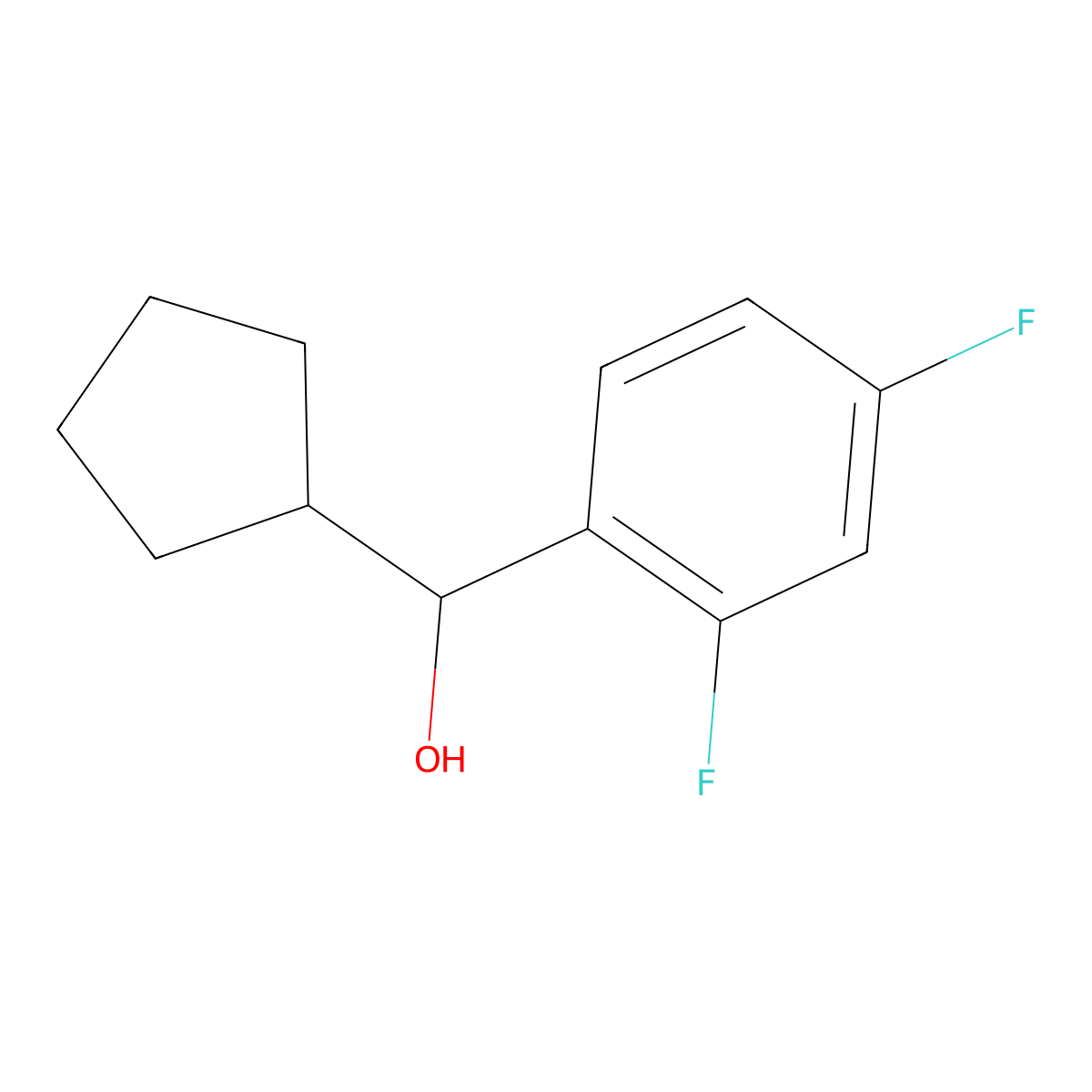 Cyclopentyl (2,4-difluorophenyl)methanol molecular structure, CAS 1248213-27-5
