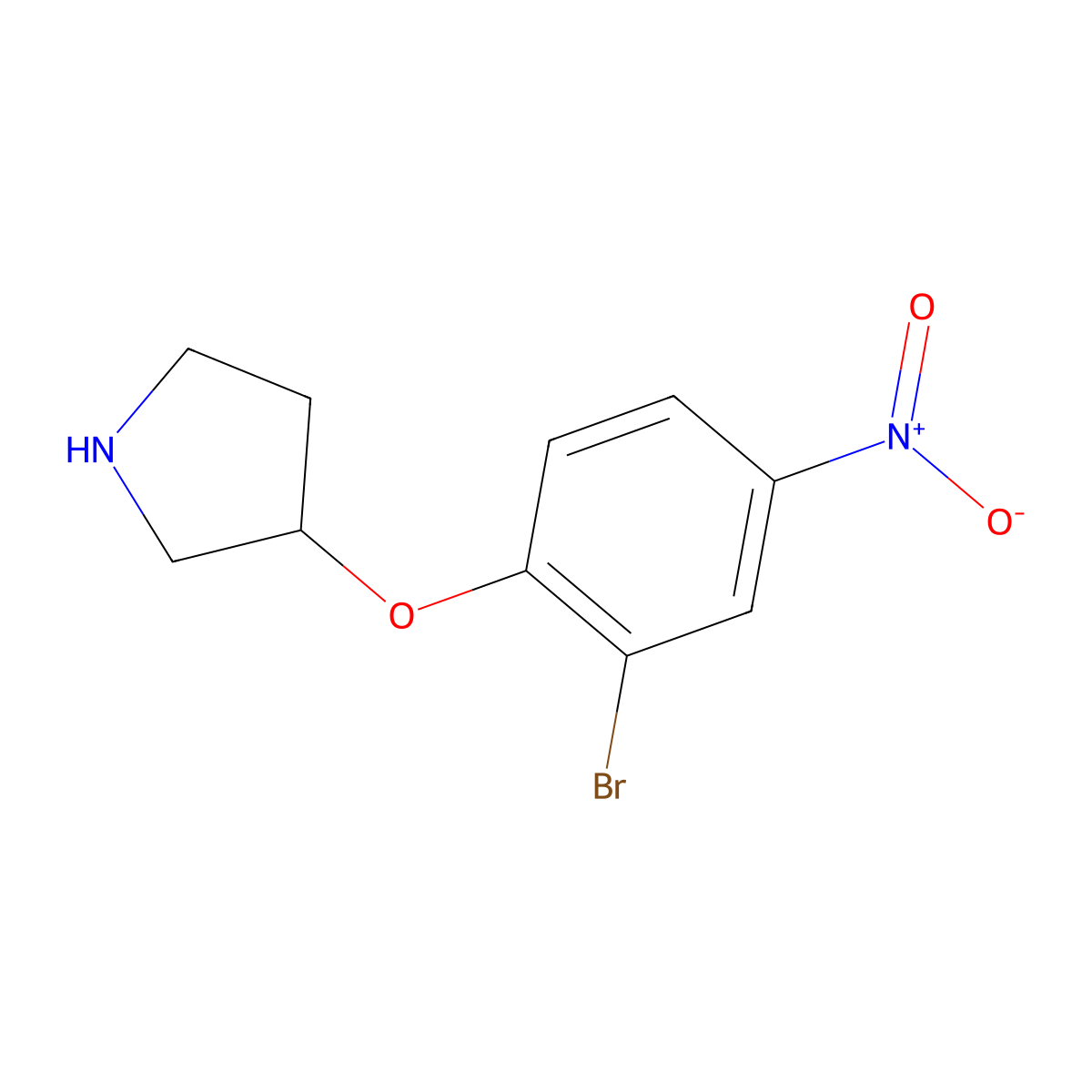 3-(2-Bromo-4-nitrophenoxy)pyrrolidine molecular structure, CAS 1248213-38-8