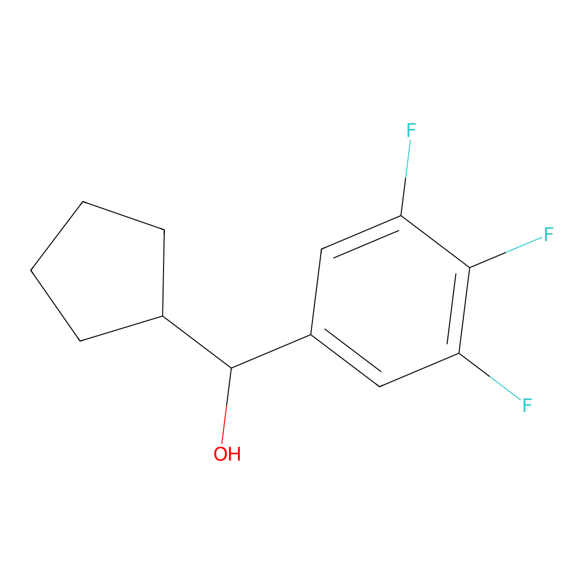 alpha-Cyclopentyl-3,4,5-trifluorobenzenemethanol molecular structure, CAS 1248214-66-5