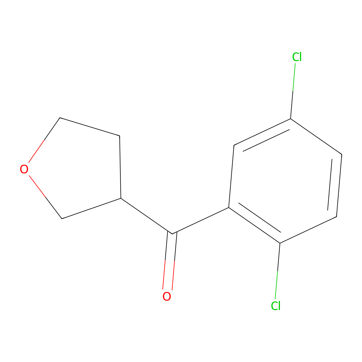 3-(2,5-Dichlorobenzoyl)oxolane molecular structure, CAS 1248215-19-1