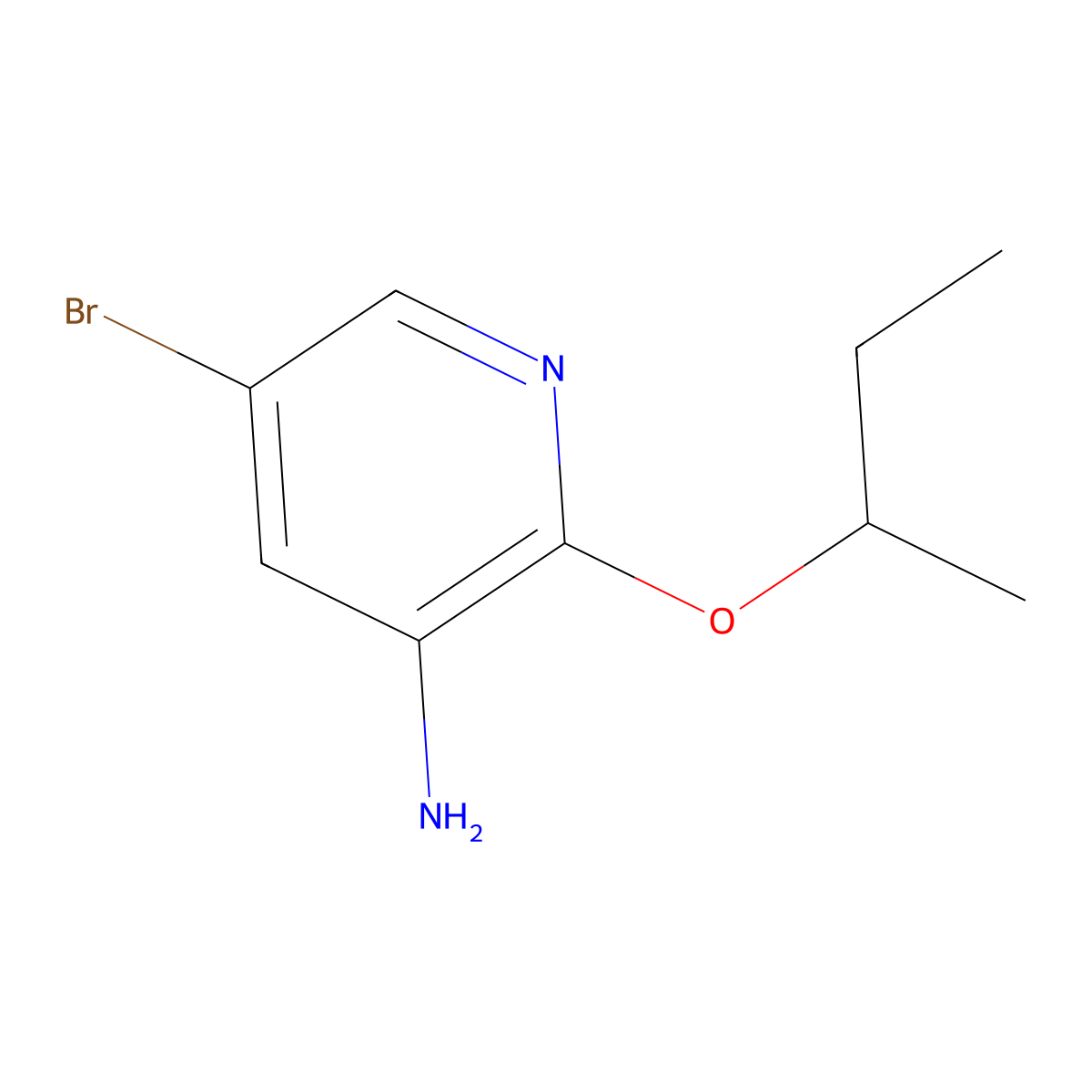 5-Bromo-2-(butan-2-yloxy)pyridin-3-amine molecular structure, CAS 1248215-79-3