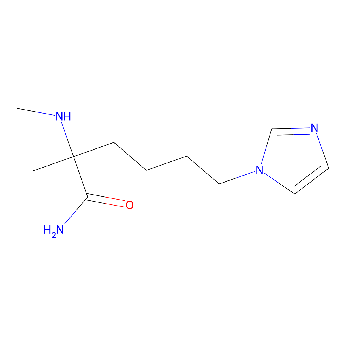 6-(1h-Imidazol-1-yl)-2-methyl-2-(methylamino)hexanamide molecular structure, CAS 1248216-43-4
