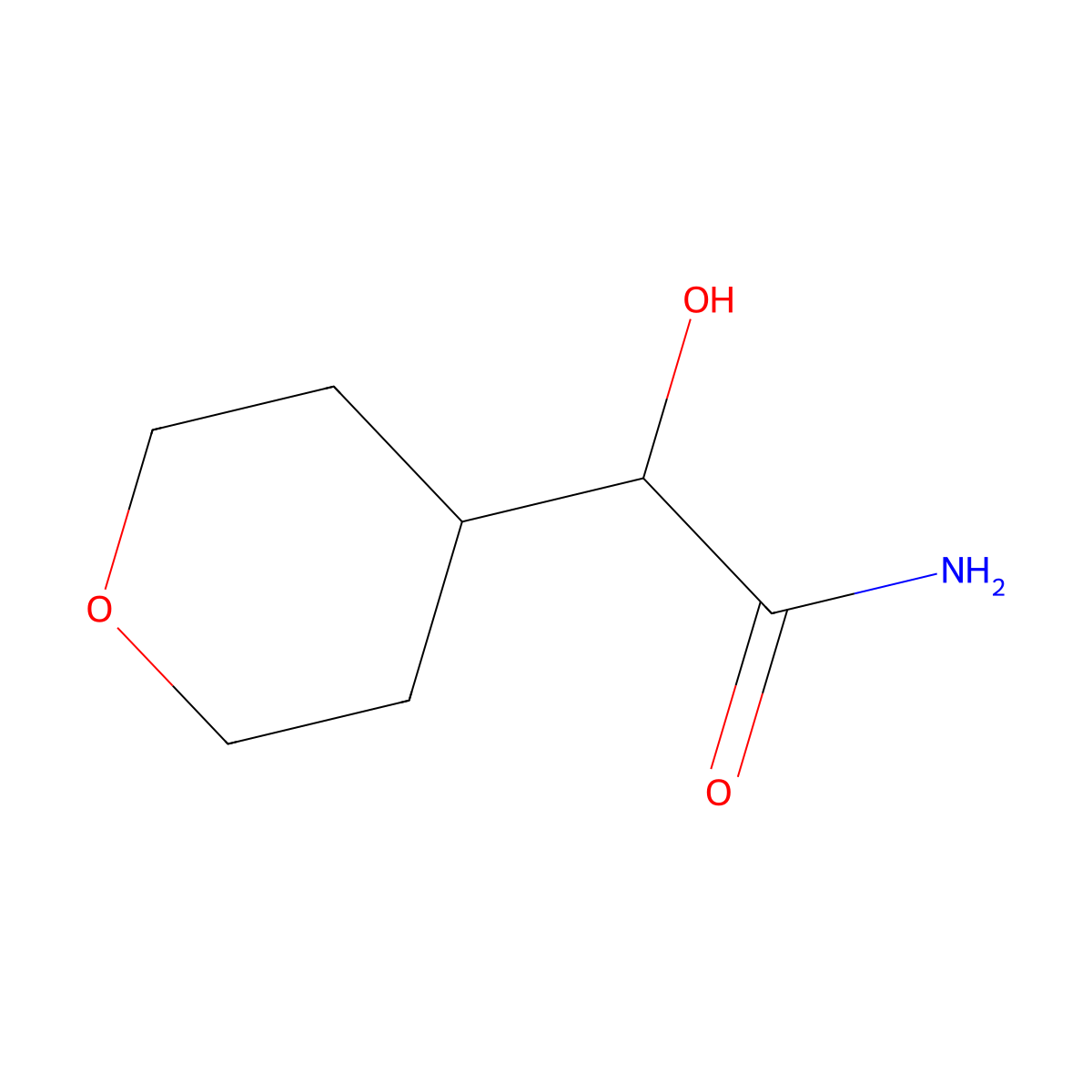 2-Hydroxy-2-(oxan-4-yl)acetamide molecular structure, CAS 1248216-44-5