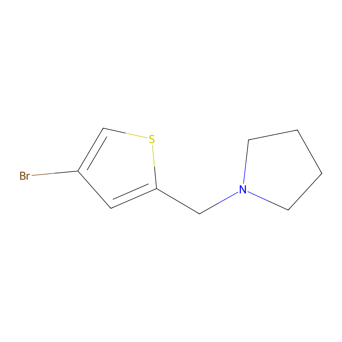 1-[(4-Bromothiophen-2-yl)methyl]pyrrolidine molecular structure, CAS 1248218-70-3