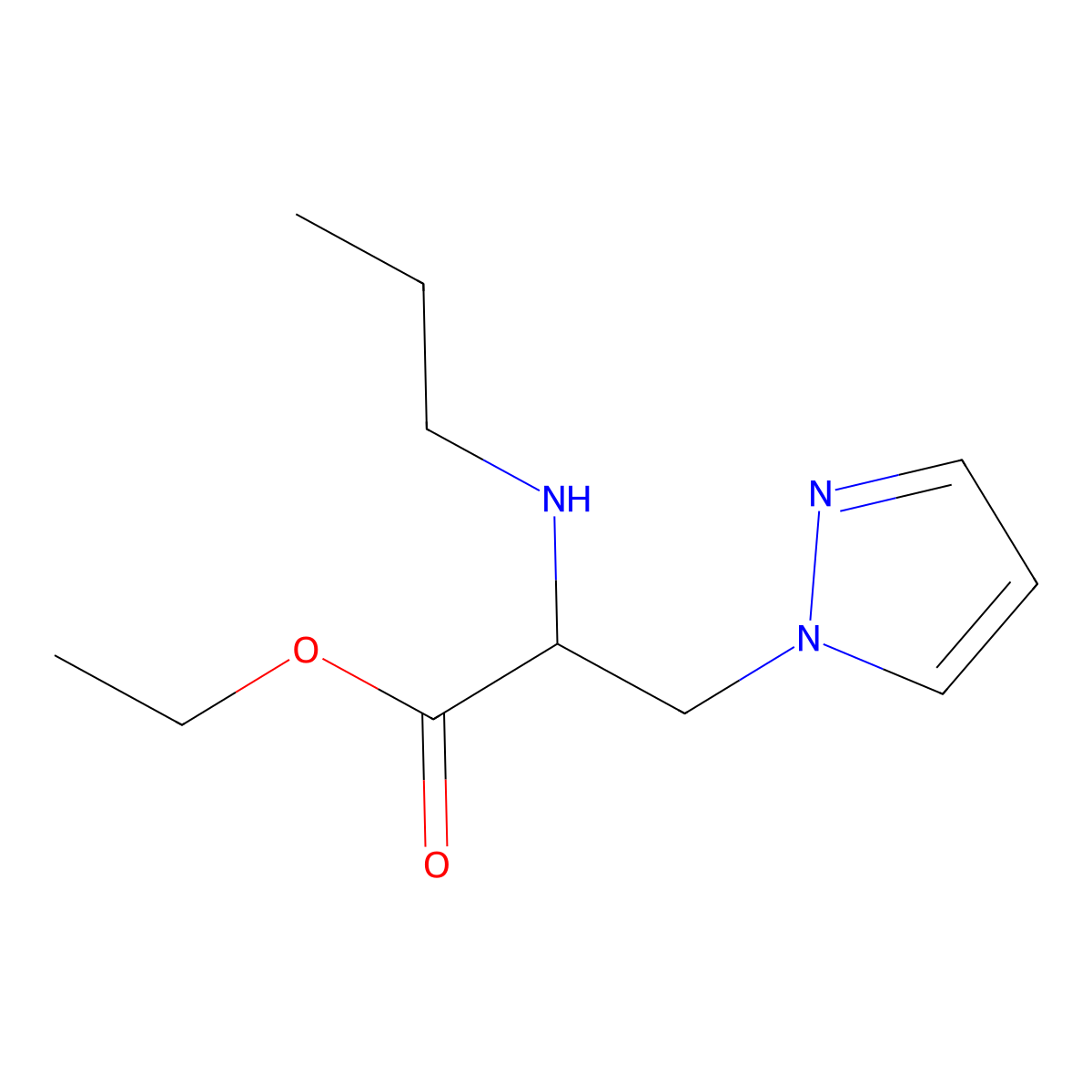 Ethyl 2-(propylamino)-3-(1h-pyrazol-1-yl)propanoate molecular structure, CAS 1248219-31-9