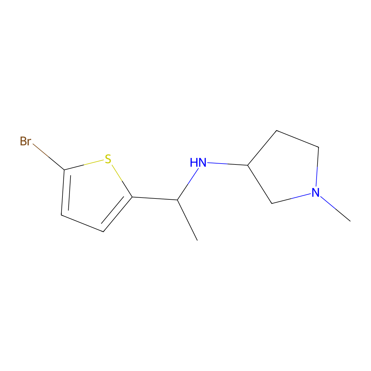 N-[1-(5-bromothiophen-2-yl)ethyl]-1-methylpyrrolidin-3-amine molecular structure, CAS 1248220-68-9