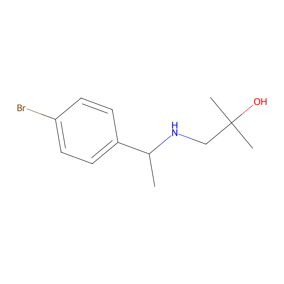 1-{[1-(4-Bromophenyl)ethyl]amino}-2-methylpropan-2-ol molecular structure, CAS 1248220-86-1