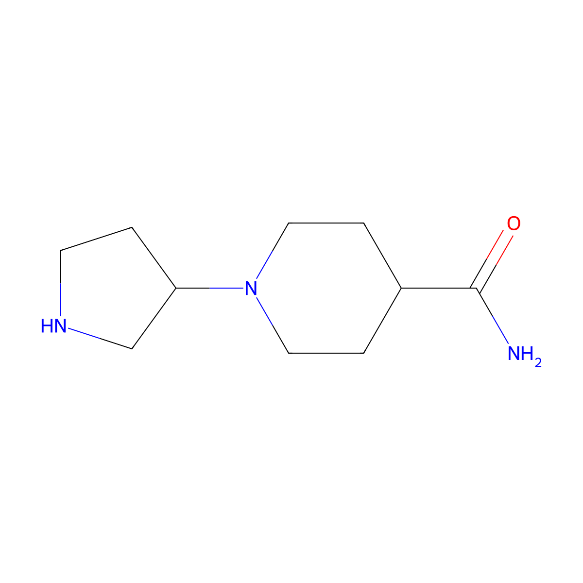 1-(Pyrrolidin-3-yl)piperidine-4-carboxamide molecular structure, CAS 1248222-44-7