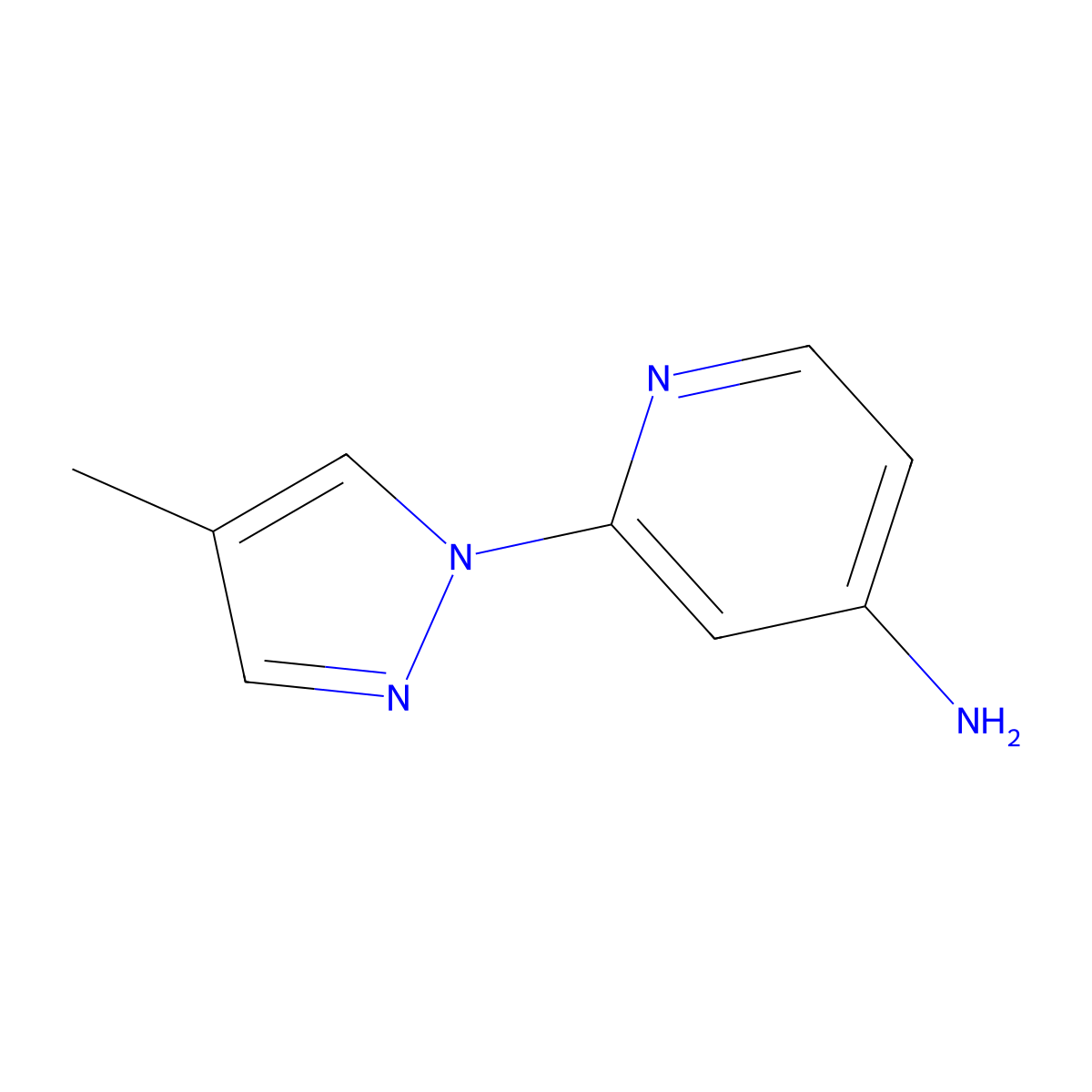 2-(4-Methyl-1H-pyrazol-1-YL)pyridin-4-amine molecular structure, CAS 1248222-76-5