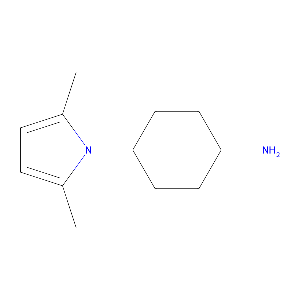 4-(2,5-dimethyl-1H-pyrrol-1-yl)cyclohexan-1-amine molecular structure, CAS 1248224-99-8