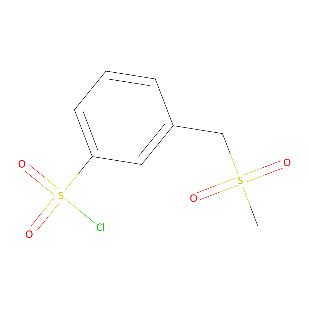 3-(Methanesulfonylmethyl)benzene-1-sulfonyl chloride molecular structure, CAS 1248225-70-8