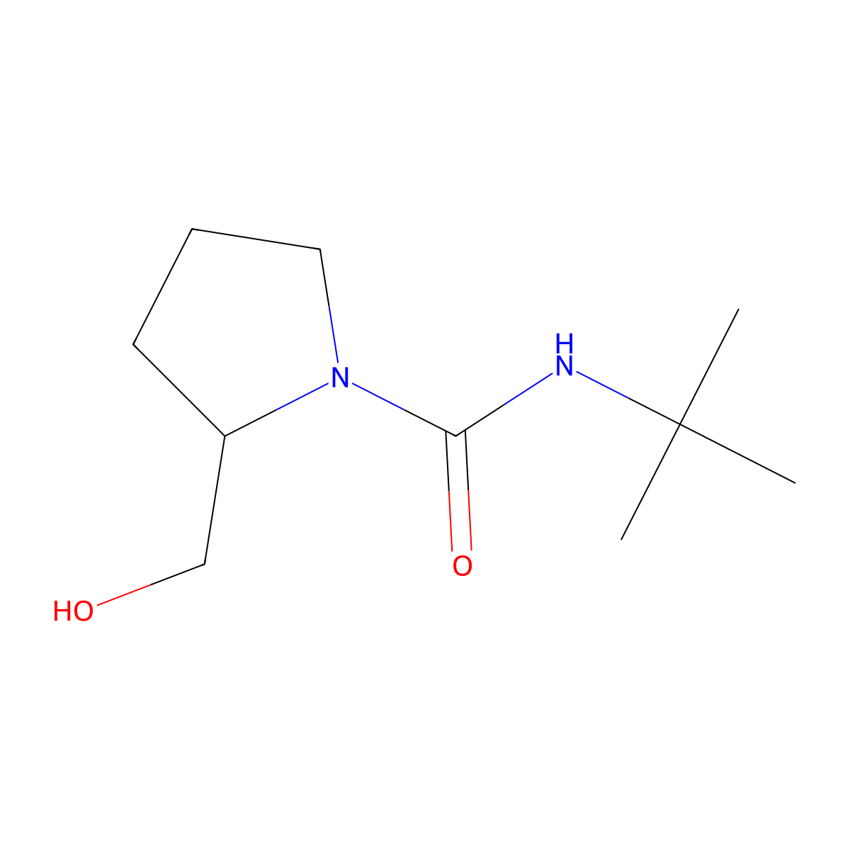 N-(tert-butyl)-2-(hydroxymethyl)pyrrolidine-1-carboxamide molecular structure, CAS 1248225-76-4