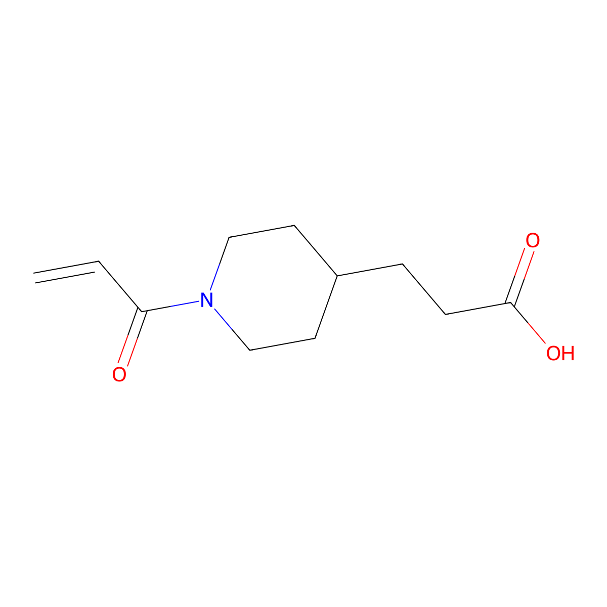3-(1-(Prop-2-enoyl)piperidin-4-yl)propanoic acid molecular structure, CAS 1248227-28-2