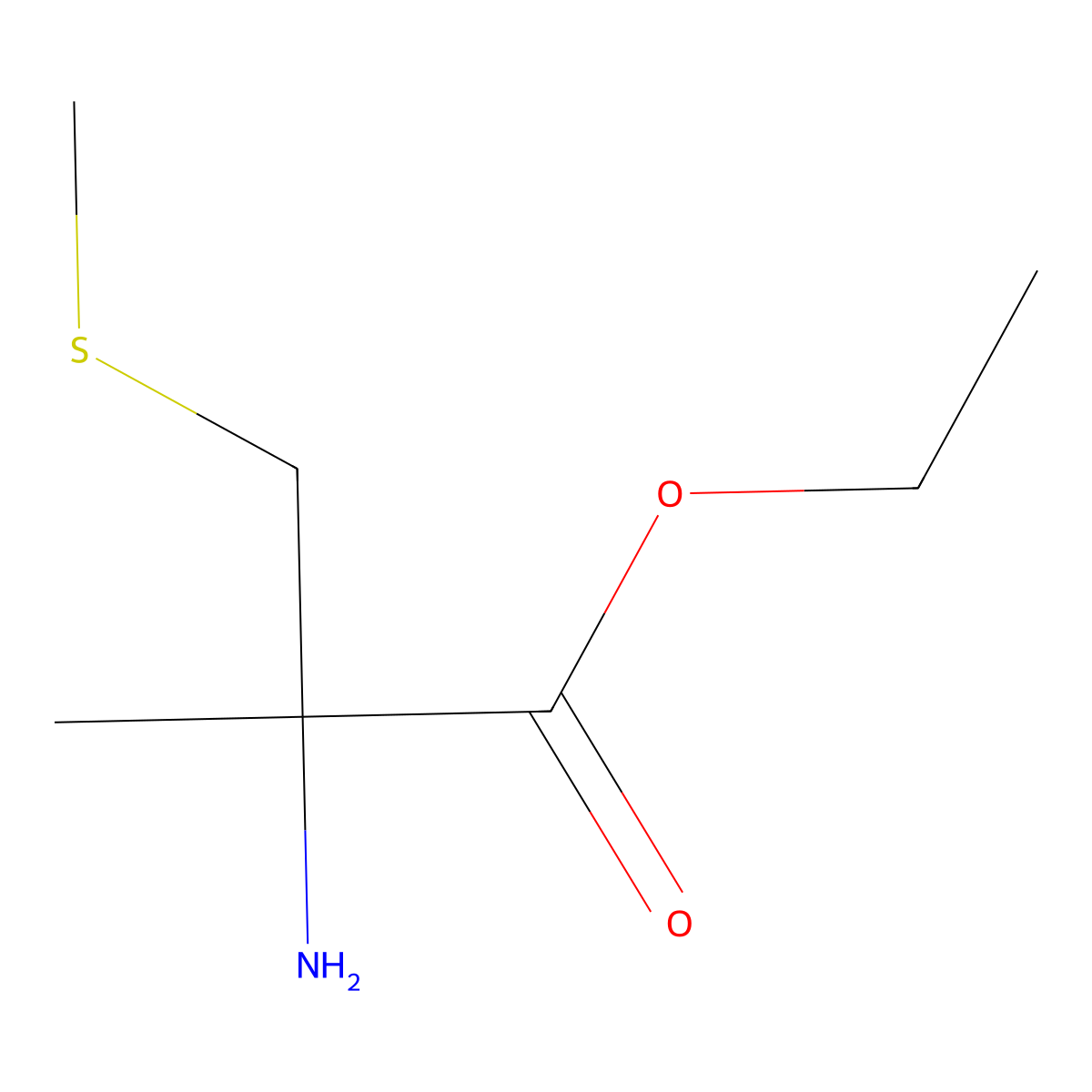Ethyl 2-amino-2-methyl-3-(methylsulfanyl)propanoate molecular structure, CAS 1248227-44-2