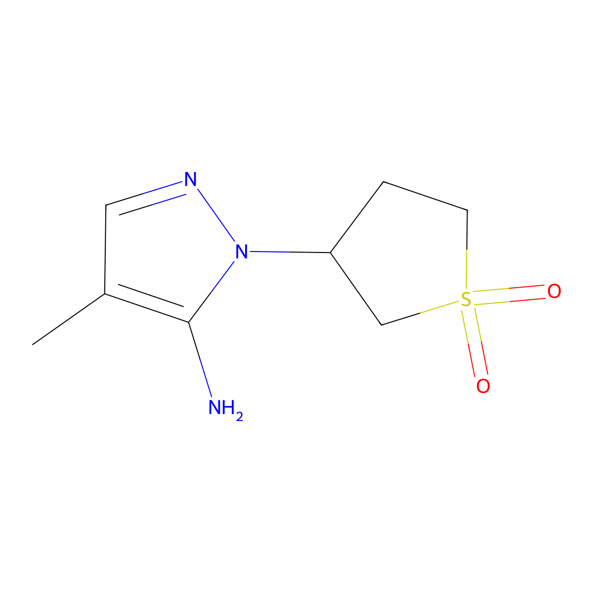 3-(5-Amino-4-methyl-1h-pyrazol-1-yl)tetrahydrothiophene 1,1-dioxide molecular structure, CAS 1248228-80-9