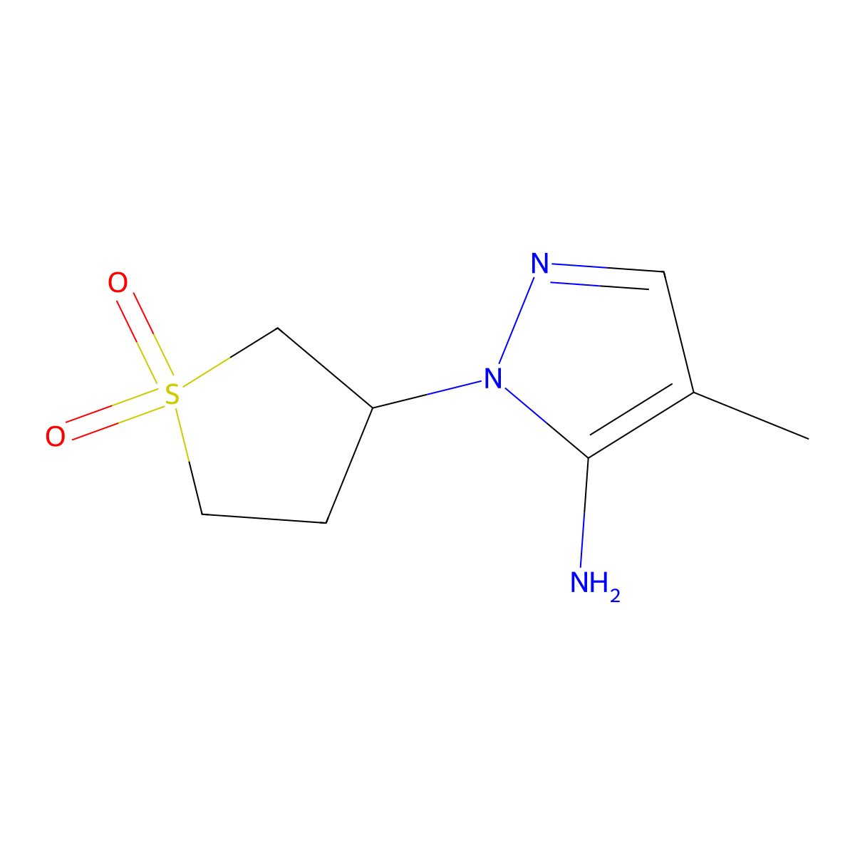 3-(5-Amino-4-methyl-1h-pyrazol-1-yl)tetrahydrothiophene 1,1-dioxide molecular structure, CAS 1248228-80-9